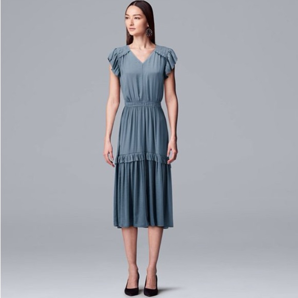 Vera Wang Ruffle Sleeve dress